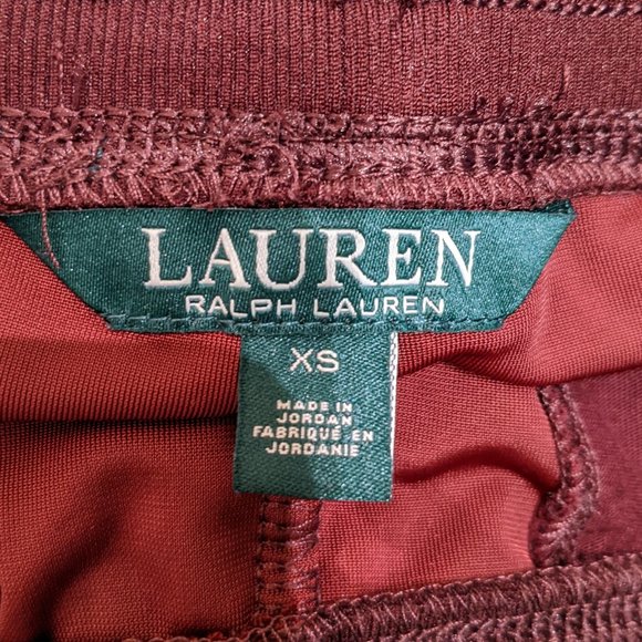 Lauren Ralph Lauren Velvet Drawstring Jogger Burgundy/Wine Super Soft XS - Picture 11 of 14